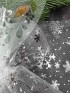 Фатин "Снежинки" 15см (белый/серебро)